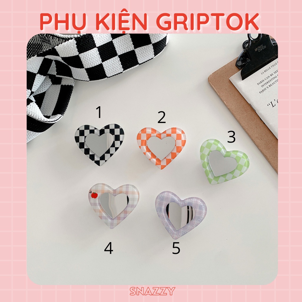 Giá đỡ điện thoai/ Pop hình trái tim gương màu sắc Snazzy