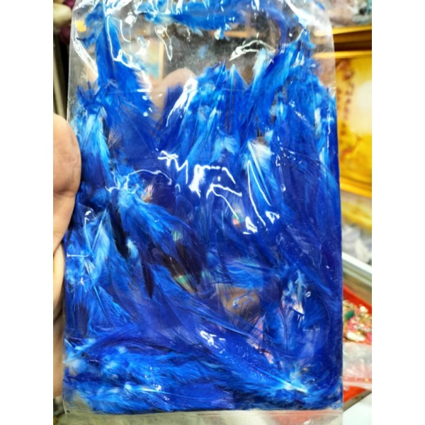 Bịch 60 cái lông gà nhân tạo đủ màu 2.5*9cm làm handmade