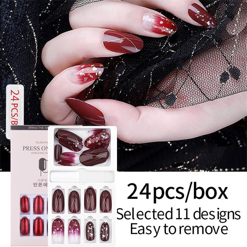 Set 24 Móng Tay Giả Có Thể Tái Sử Dụng