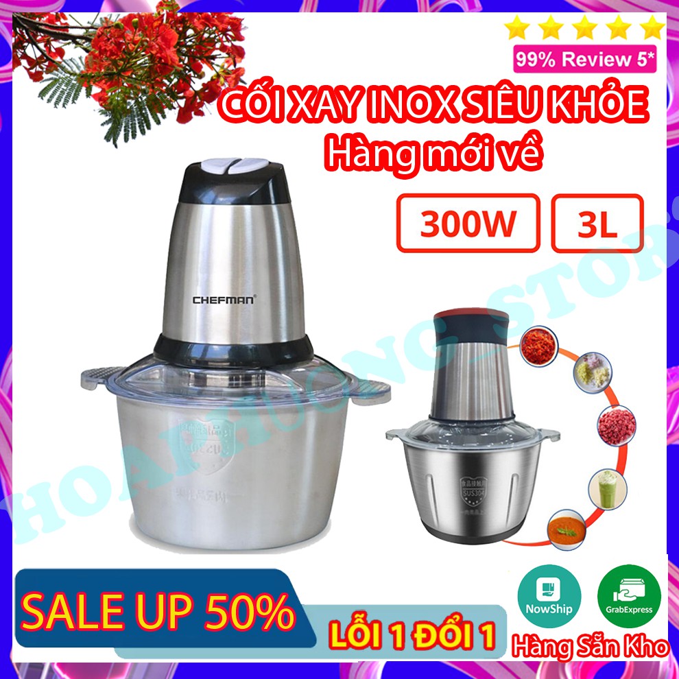 Máy Xay Thịt Xay Thực Phẩm Cối Inox 4 Lưỡi Đa Năng - Xay Tỏi Ớt Bảo Hành 6 Tháng - Máy Xay Kinosun