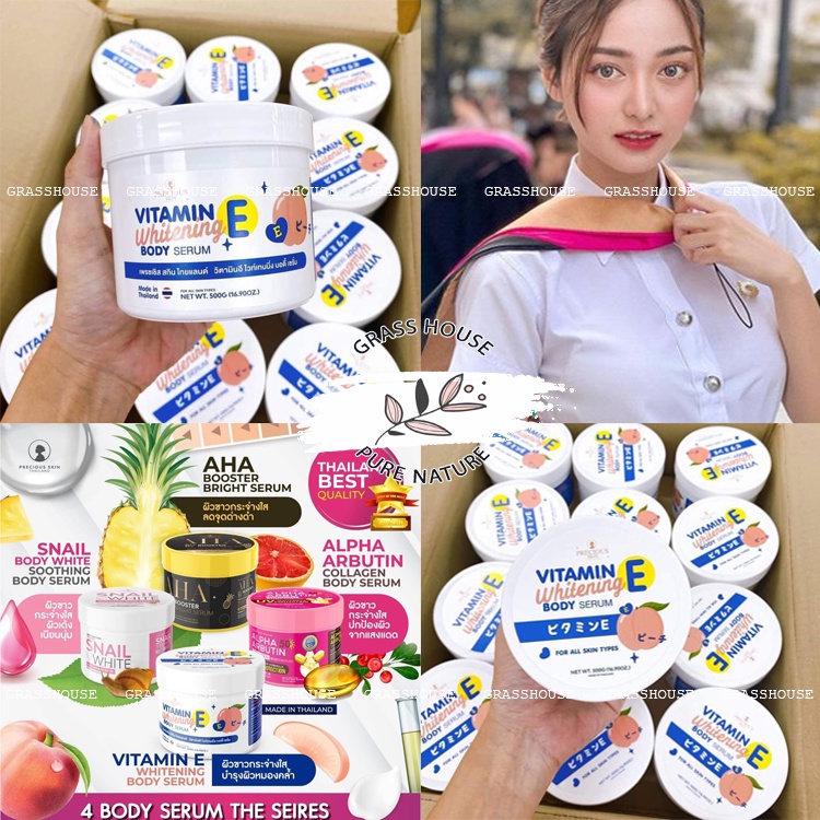 Kem Kích Trắng Dưỡng Ẩm Vitamin E Whitening Body Serum Thái Lan 500mL