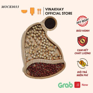 Khay gỗ decor Vinakhay gỗ tần bì - Khay gỗ đựng đồ ăn hình nón giáng sinh đáng yêu