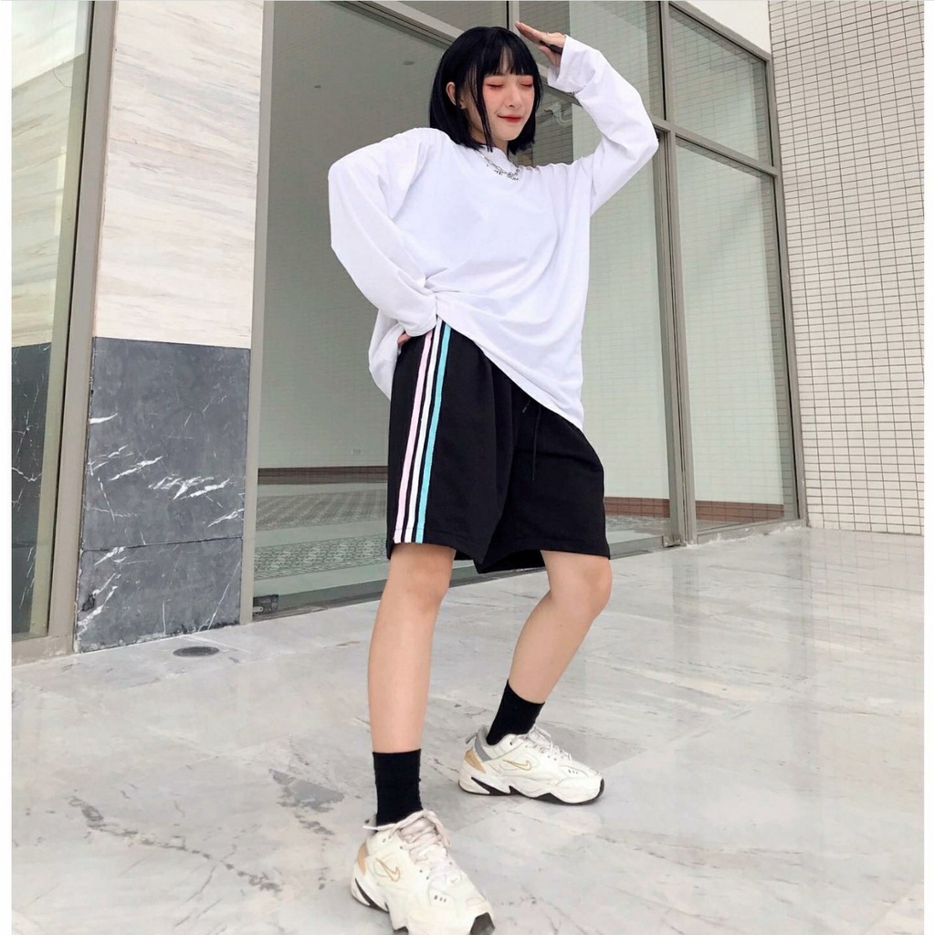 Quần Short Phối Sọc 3 Line Color Unisex