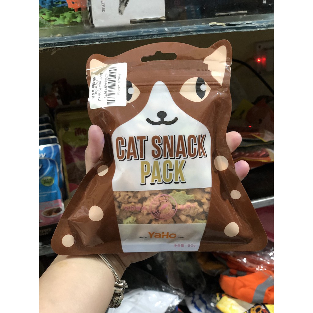 Snack thưởng Cho Mèo Yaho -⚡SIÊU_ƯU_ĐÃI⚡ Bánh thưởng cho mèo - Bánh Quy Hình Cá Thú Cưng 80g - PET&amp;JOI