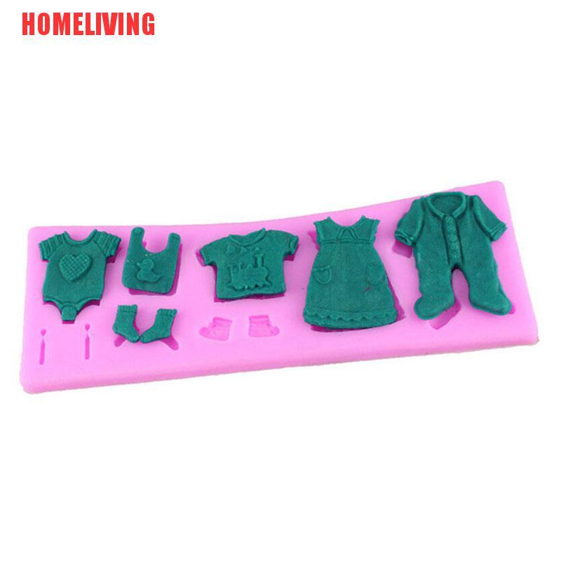 Khuôn Silicone Tạo Hình Trang Trí Bánh Kem Hình Quần Áo Em Bé 3D DIY