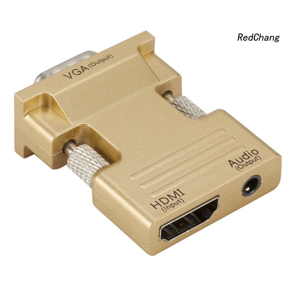 -SPQ- 3.5mm Portable 1080P HDIM to VGA Adapter Converter with Audio Output Cable Wire