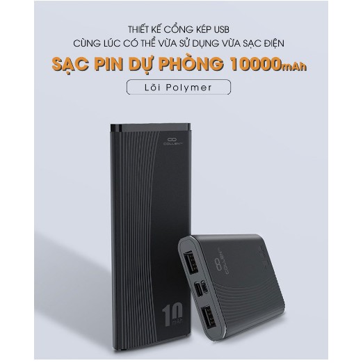 Sạc pin dự phòng điện thoại 1000mAh Collen