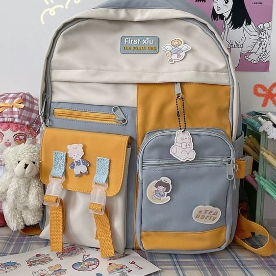 Balo Ulzzang Dễ Thương, Balo Đi Học, Balo Nam Nữ, Balo Thời Trang phối màu BL118