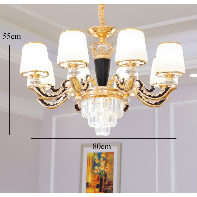 Đèn chùm MONSKY AINOS 8 tay hiện đại trang trí nội thất cao cấp - kèm bóng LED chuyên dụng.