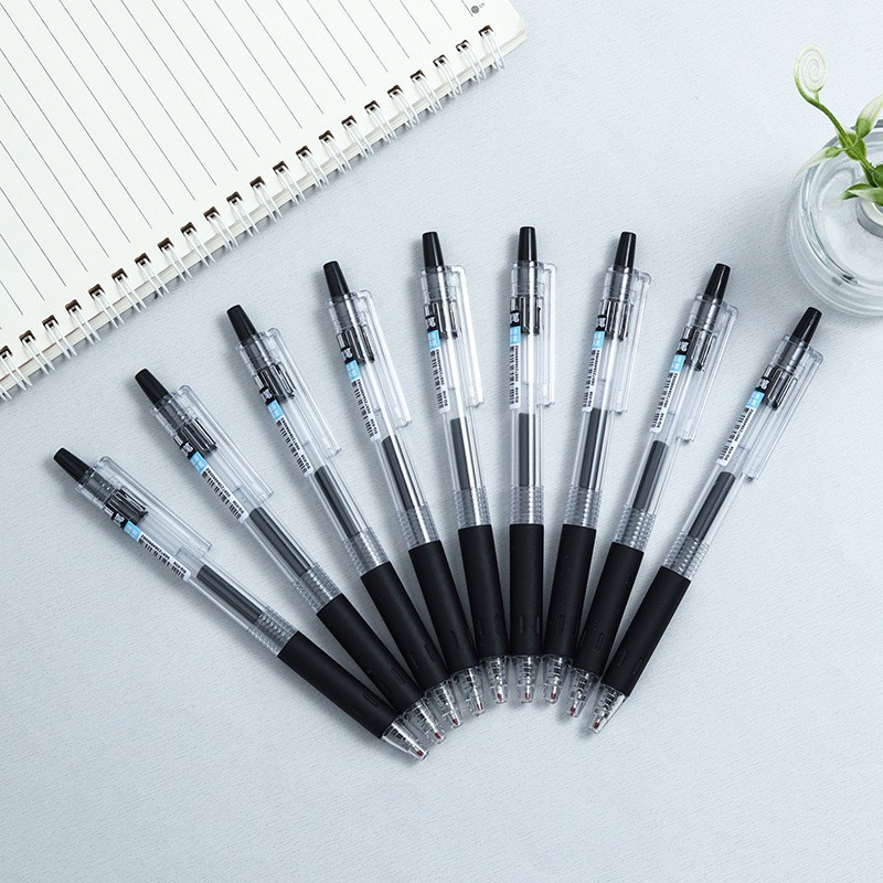 Bút bi bấm mực gel nước Muji LYAN bản dupe bút gel đen xanh đỏ viết đều mực phụ kiện văn phòng phẩm ST Moka