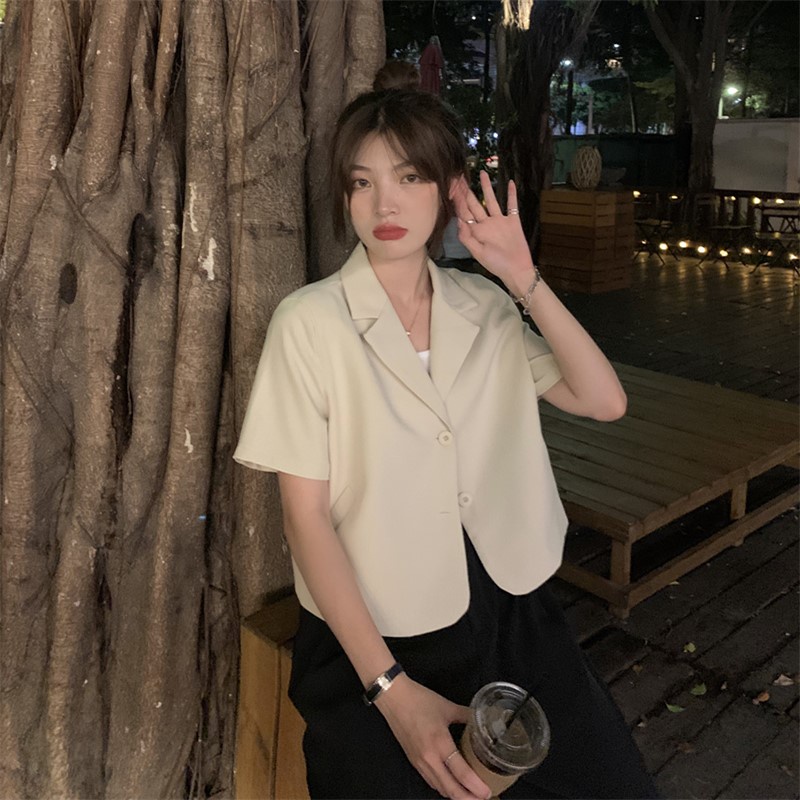 Korean light casual suit women's loose short sleeve Blazer