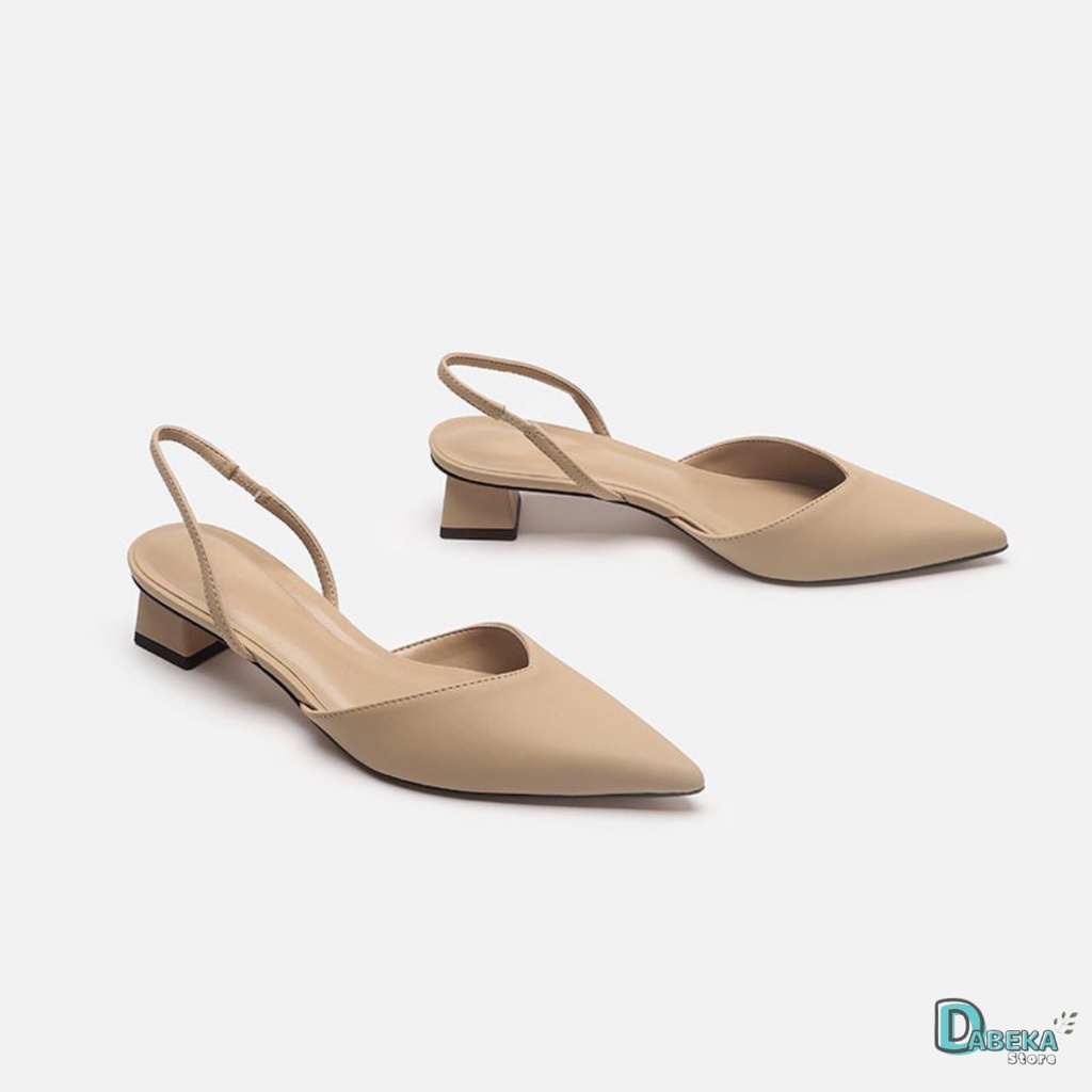 Giày Sandal Nữ Bít Mũi Nhọn Quai Mảnh Đế Vuông Cao 3 Phân Đi Học Đẹp Cao Cấp - Thời Trang Công Sở Hàn Quốc -Dabeka- D048
