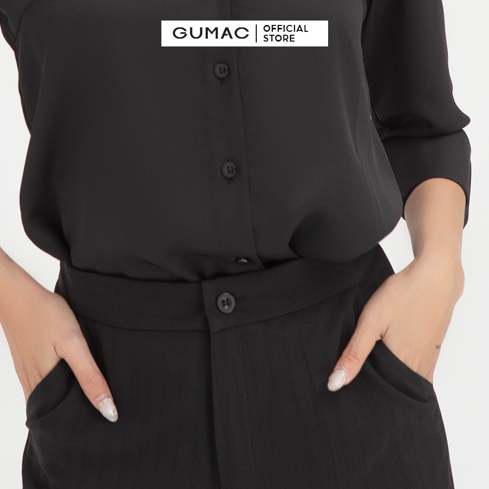 [Mã WABRGU50 giảm 10% đơn 250K] Áo sơ mi nữ from cơ bản GUMAC thiết kế công sở, basic nhiều màu AB403