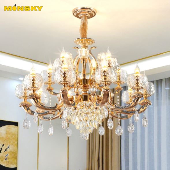 Đèn chùm MONSKY POSEE 15 tay hiện đại trang trí nội thất cao cấp [VIDEO THẬT 100%