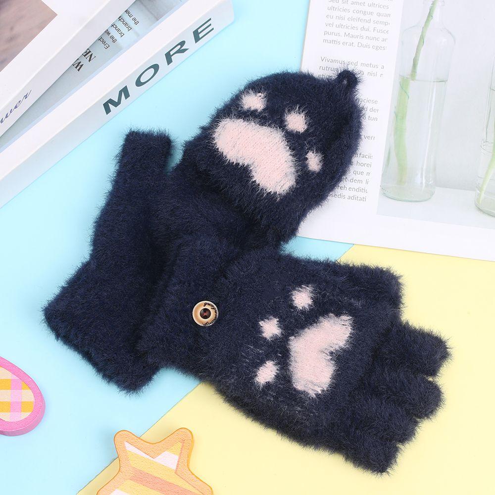 1 Đôi Găng Tay Giữ Ấm Mùa Đông Bằng Nhung Dày Dặn Cho Bé