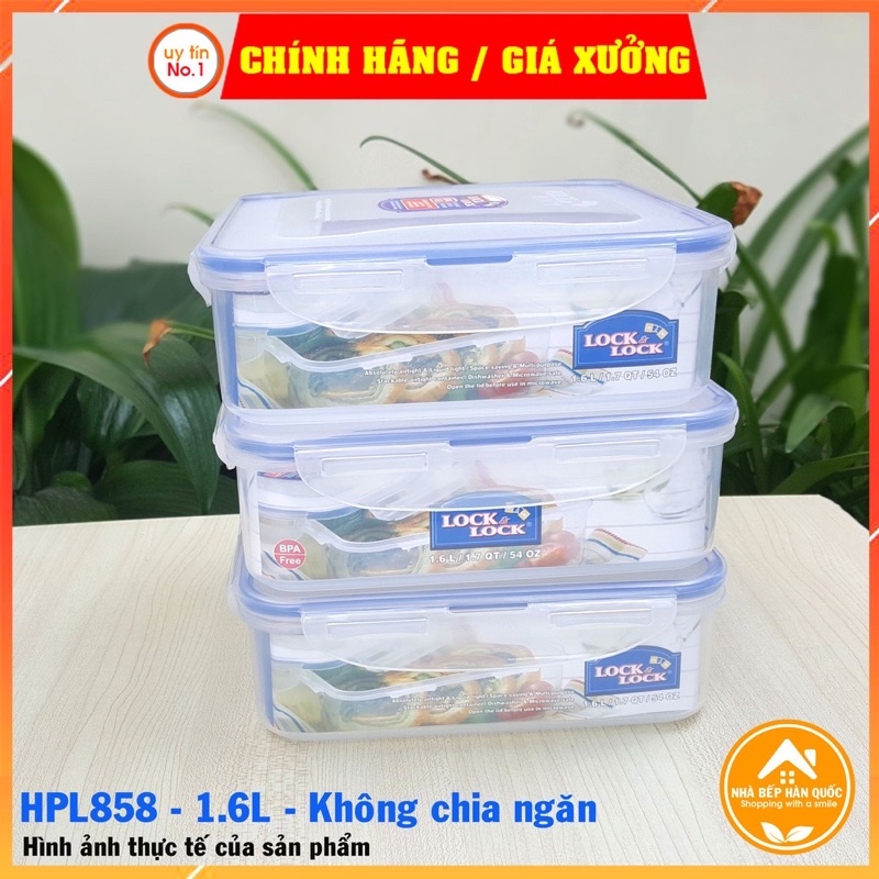 Hộp nhựa đựng thực phẩm, hộp bảo quản thực phẩm chia ngăn Lock&Lock HPL858 1,6L