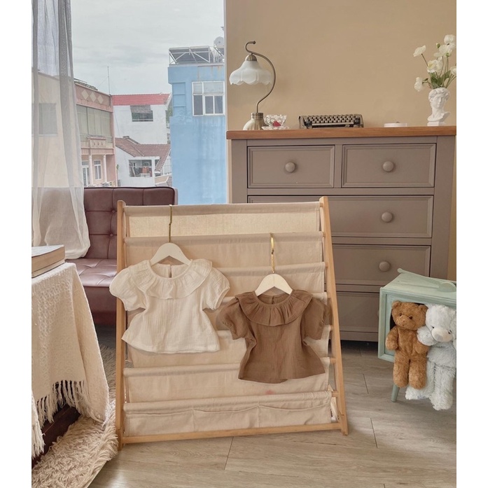 Áo muslin cổ bèo em bé nanci room