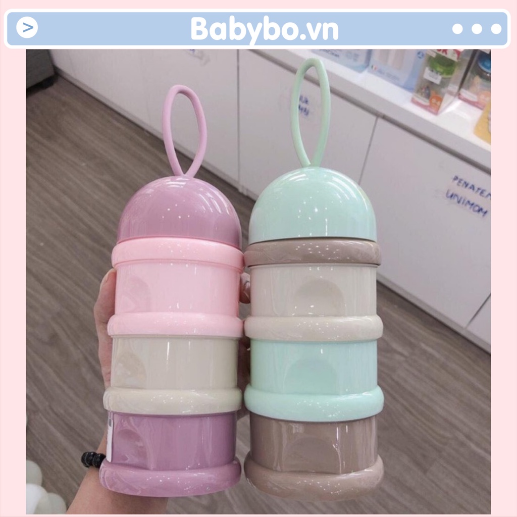 Khay chia sữa, hộp chia nhỏ sữa 3 tầng có quai cầm tiện lợi cho bé