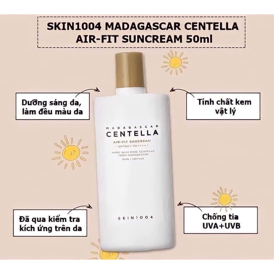 Kem chống nắng rau má Skin1004 Madagascar centella air fit suncream SPF50+PA++++