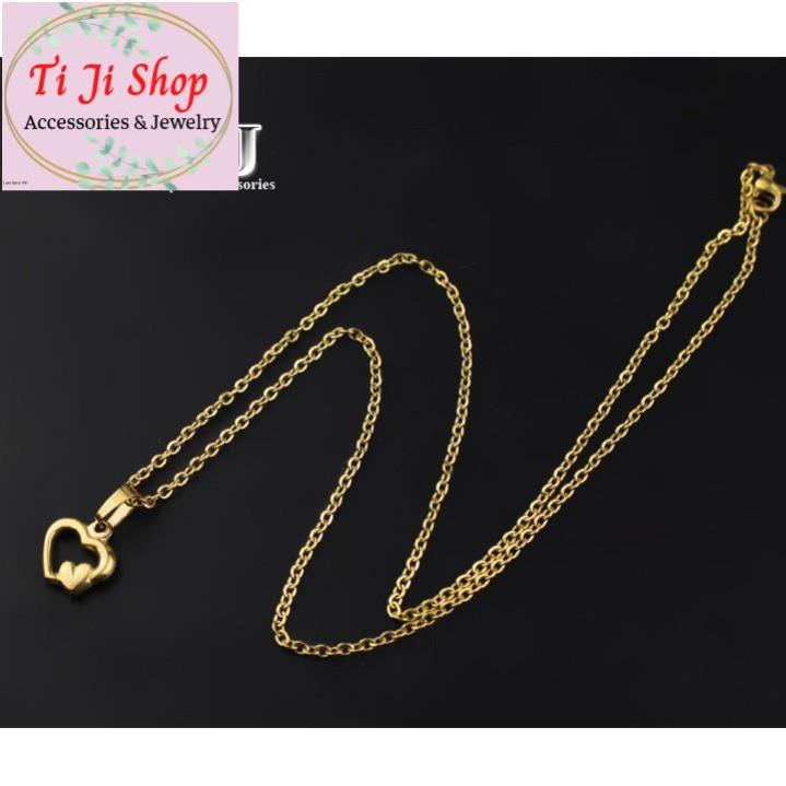DÂY CHUYỀN INOX TRÁI TIM MẠ VÀNG - siêu đẹp
