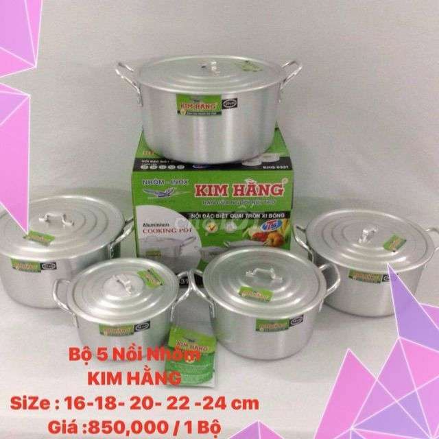Bộ nồi nhôm kim hằng 5 cái