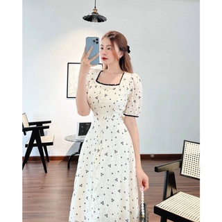 ĐẦM Midi HOA VIỀN