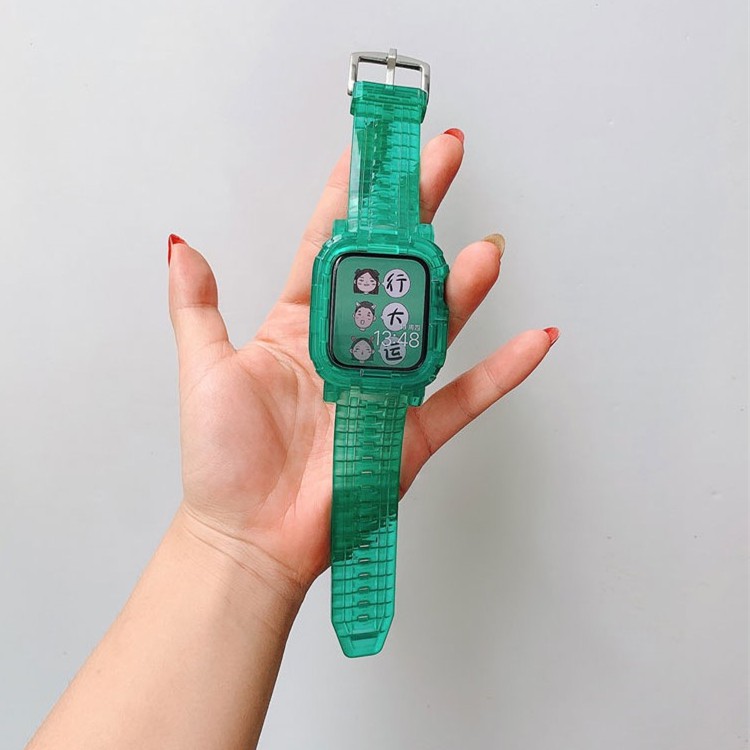 Dây Đeo Silicon Mềm Trong Suốt Cho Đồng Hồ Thông Minh apple Watch 6 SE 40mm 44mm iwatch 1/2/3/4/5 38 40 mm w26 t500