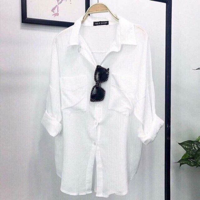 [CLIP THẬT + ẢNH THẬT] Áo sơ mi trắng form rộng đơn giản mà quyến rũ không chối từ (có sẵn) | BigBuy360 - bigbuy360.vn