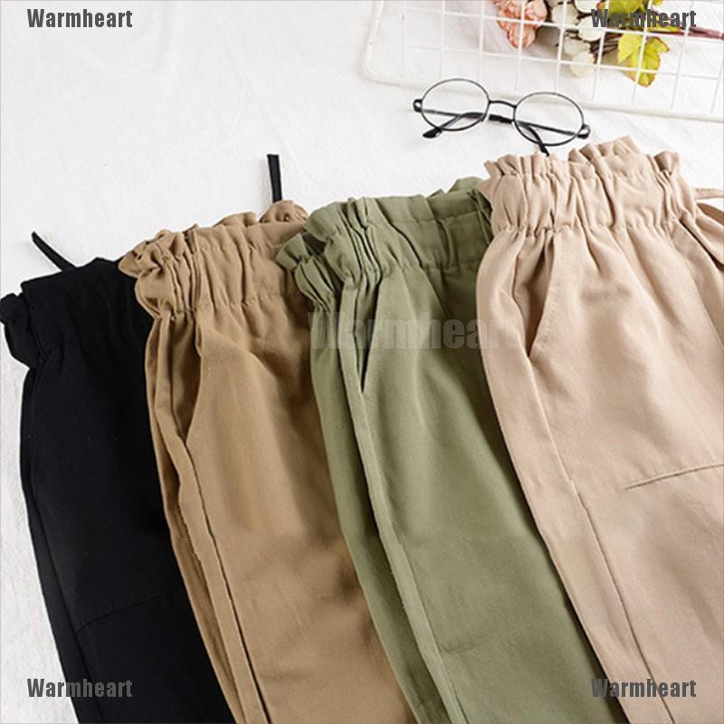 Warmheart Women Cotton Elastic Waist Loose Wide Leg Pants Long Trousers Palazo Linen | BigBuy360 - bigbuy360.vn