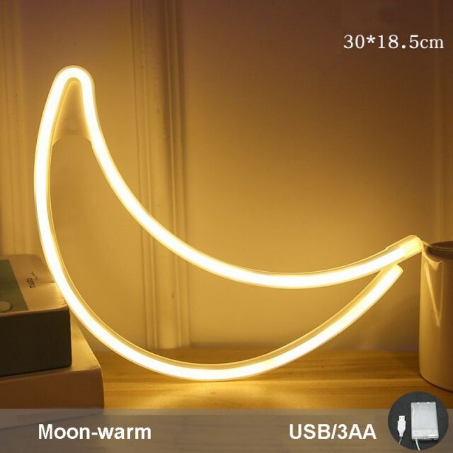 Đèn led NEON treo tường ,decor phòng ngủ dùng pin và USB, đèn trang trí phòng ngủ đẹp