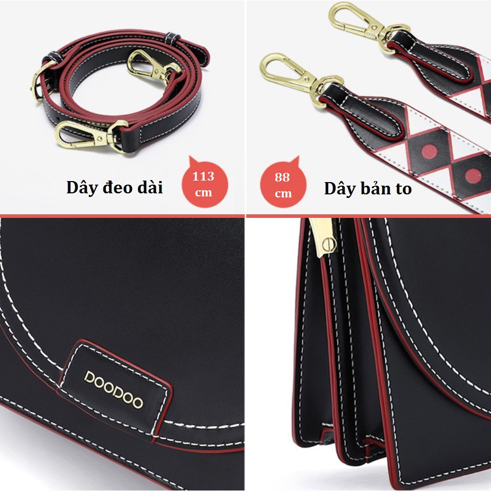Túi xách hàng hiệu DOODOO chính hãng túi đeo chéo nữ cao cấp thời trang Hàn Quốc D258