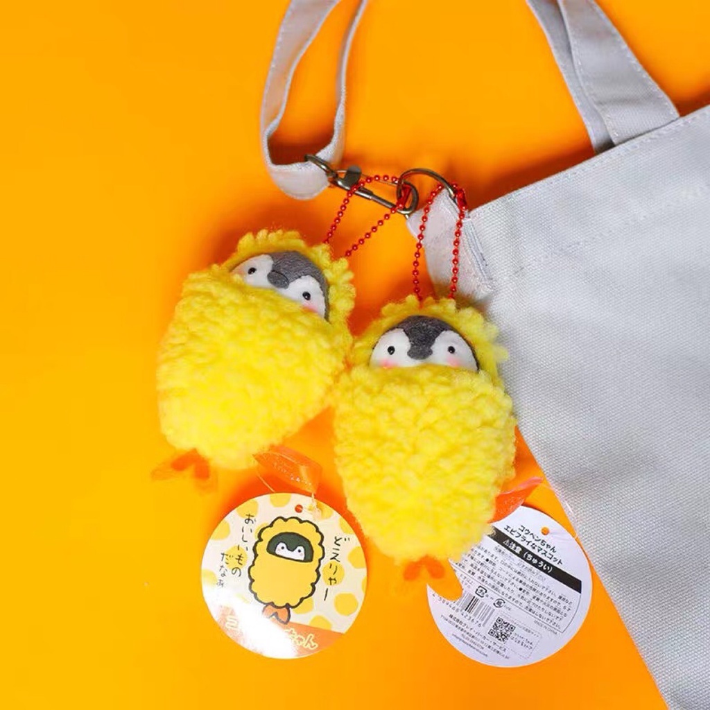 Móc khóa hình chim cánh cụt nhồi bông dễ thương phong cách nhật bản