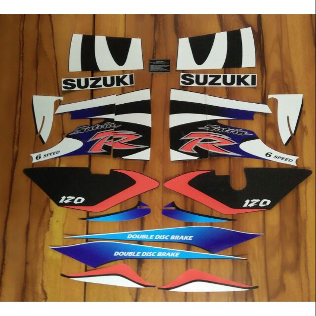 Bộ tem suzuki satria 2000 màu xanh đen
