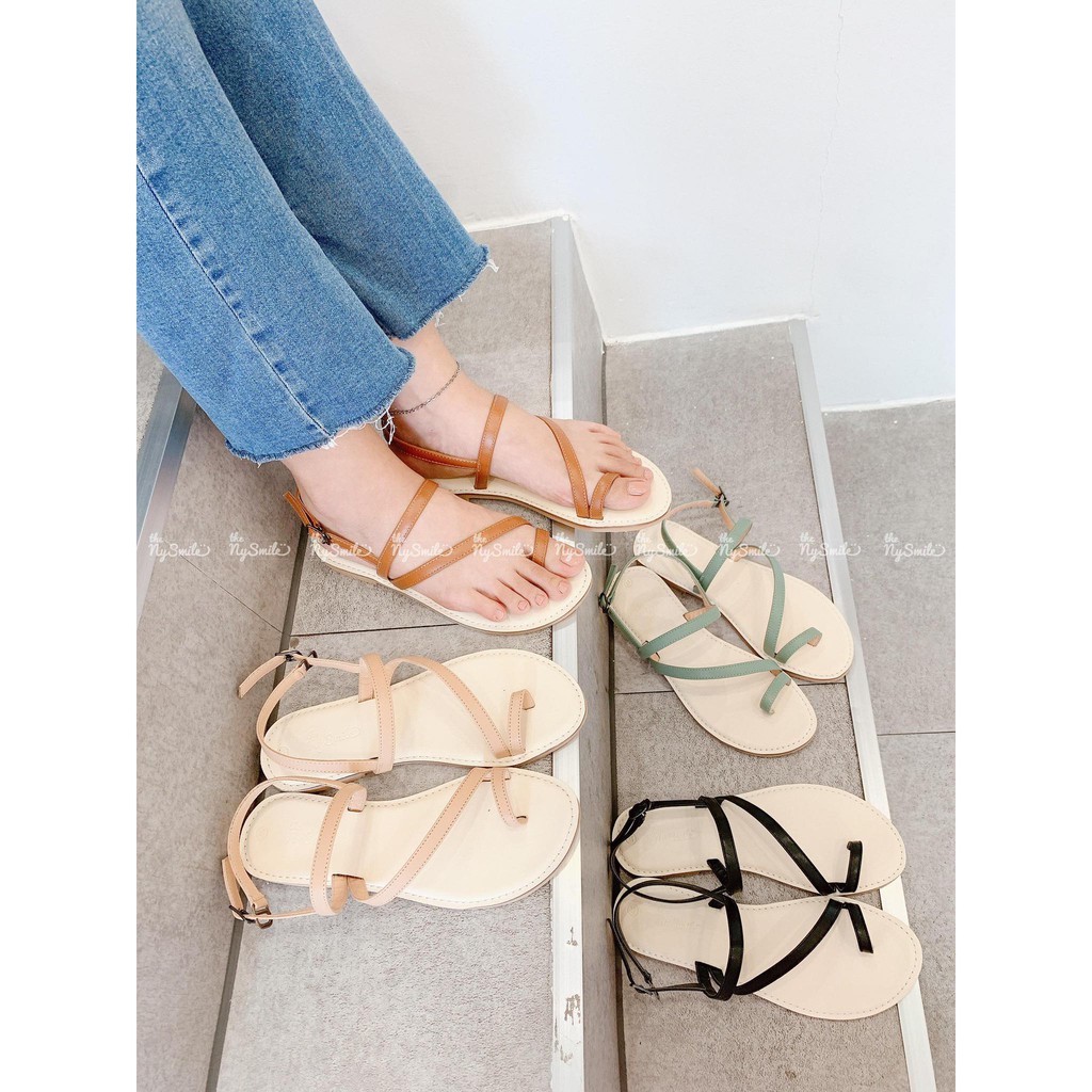 Giày sandal hè xỏ ngón quai dẹp - THENYSMILE - Sisa