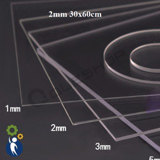 1 Tấm Mica dày 2mm kích thước 30cmx60cm, Tấm nhựa mica trong nguyên liệu Handmade