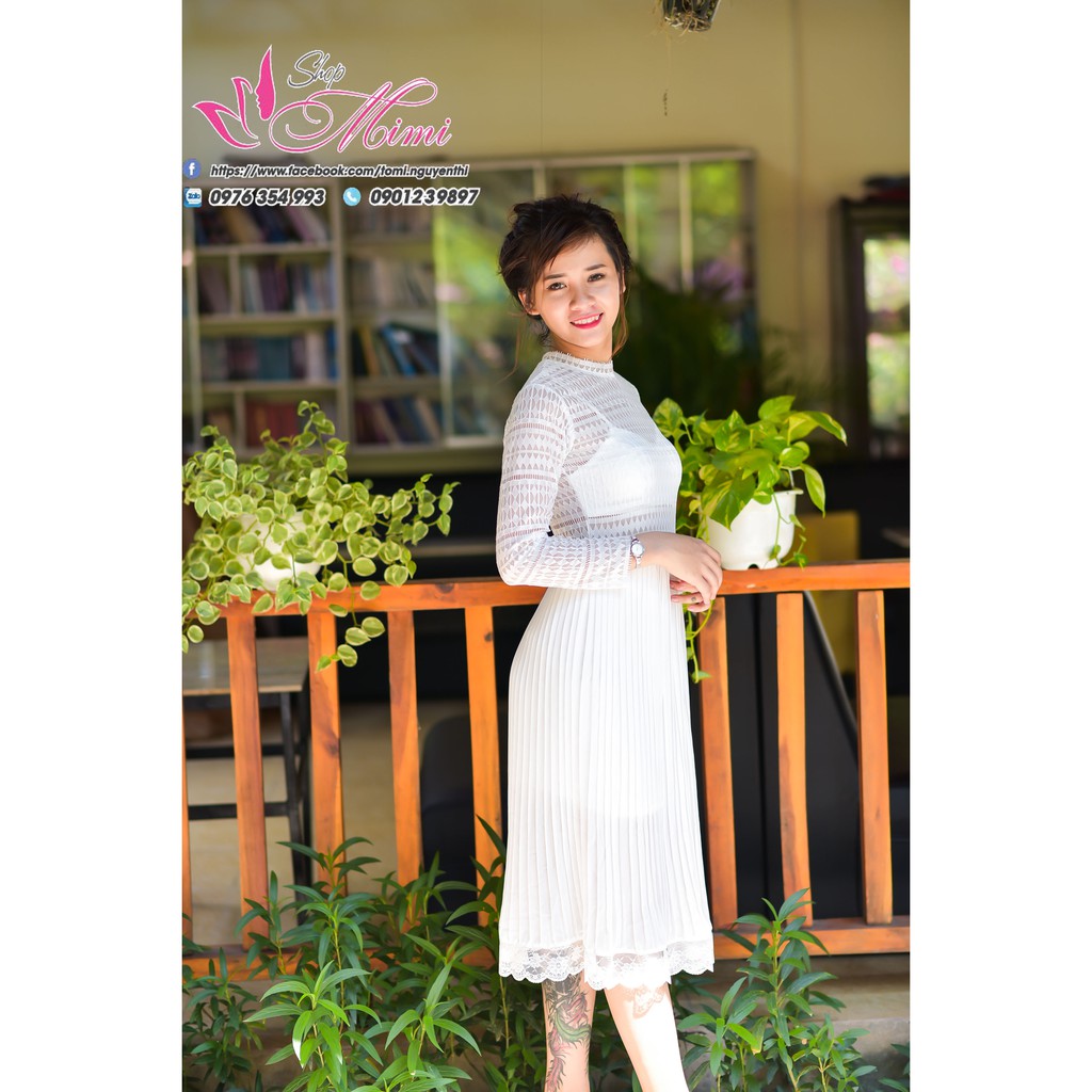 Mimi's Fashion - ĐẦM REN CAO CẤP PHỐI CHÂN VÁY DẬP LY