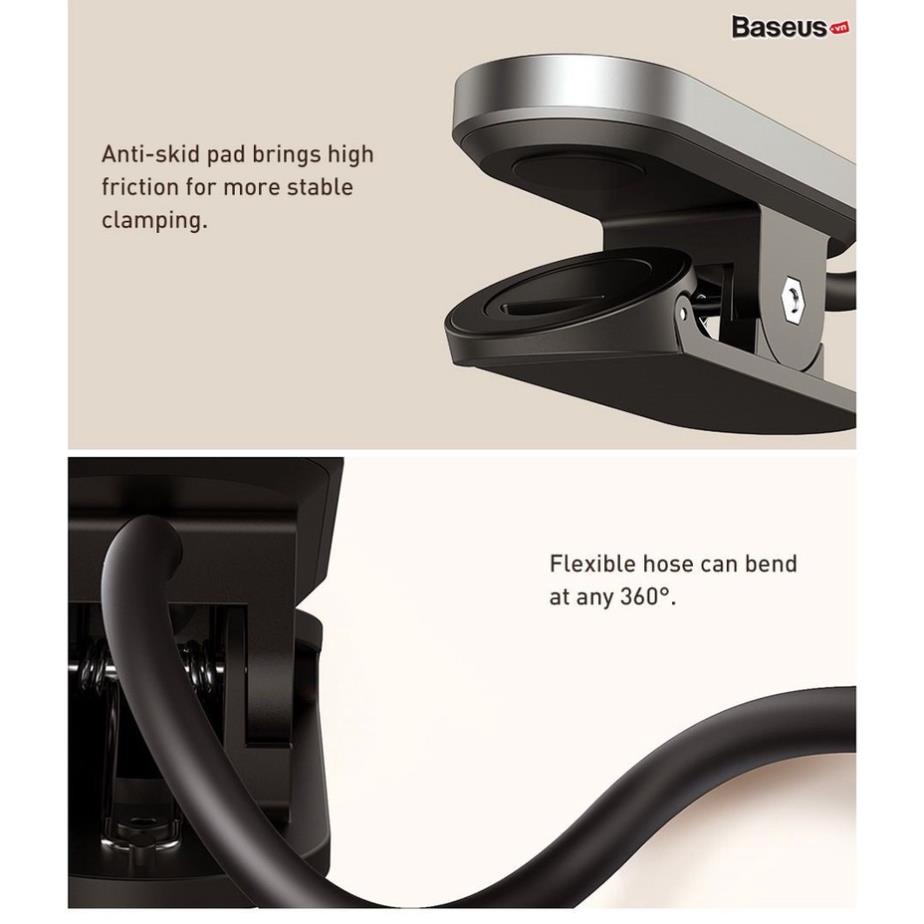 Đèn LED nhỏ Baseus kẹp thành bàn không dây cảm ứng sạc Mini Clip Lamp