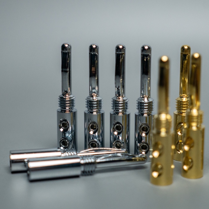 Jack bắp chuối loa cọc loa loại cao cấp đồng thau mạ vàng rhodium
