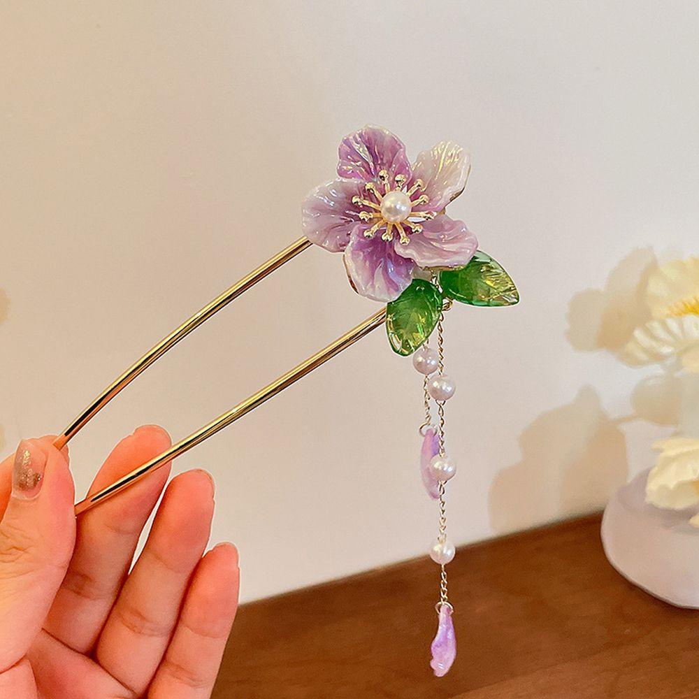 Trâm Cài Tóc Đính Hoa Tua Rua Phong Cách Trung Hoa Thanh Lịch Cho Cô Dâu