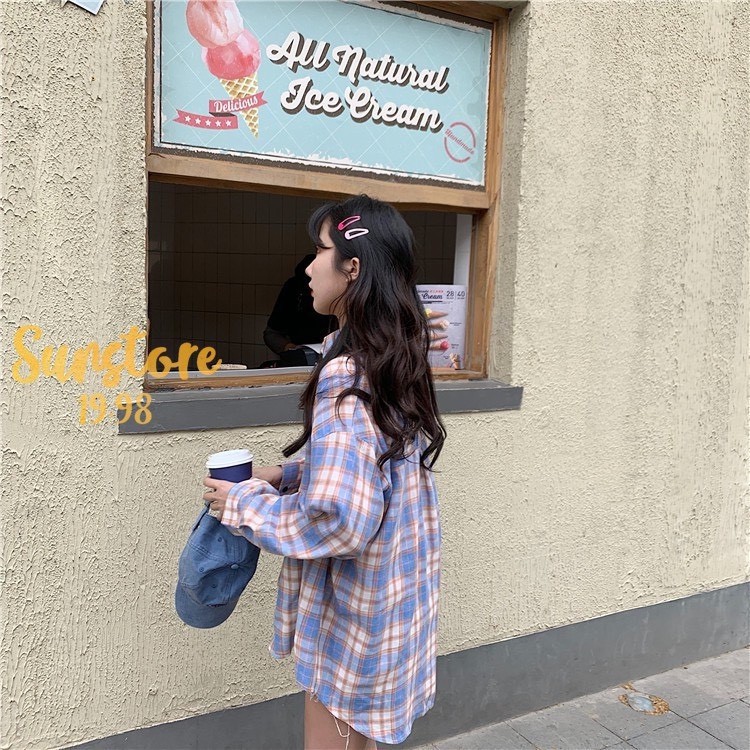 Áo sơ mi caro ulzzang kèm ảnh thật