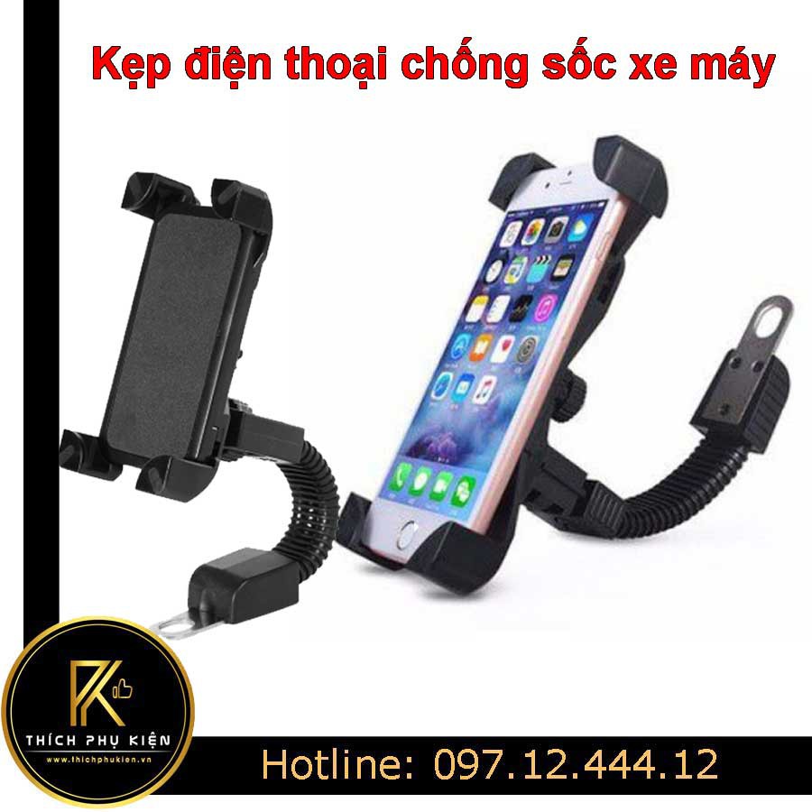 Giá Đỡ - Kẹp Điện Thoại Smartphone Chống Sốc Cho Xe Máy