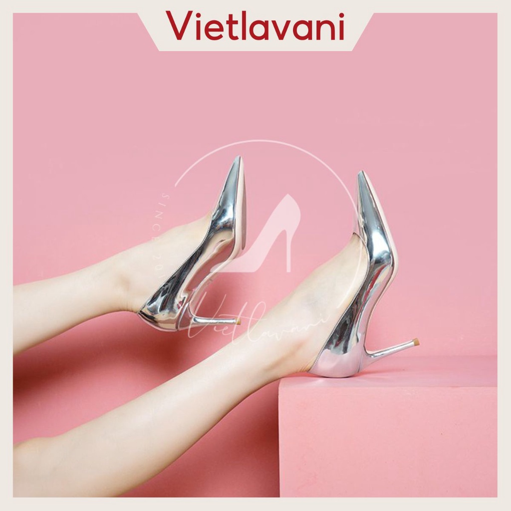 Giày cao gót thời trang quý phái da bóng bạc, vàng thương hiệu Vietvalani C47