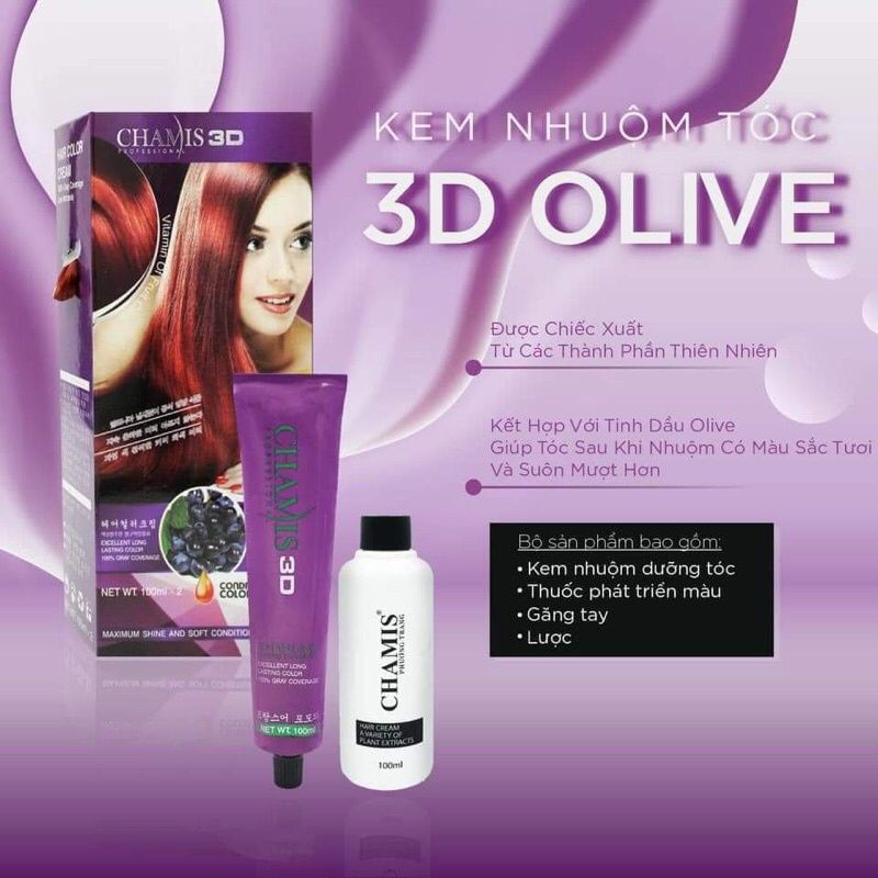 Kem Nhuộm Tóc Chamis 3D Olive Đủ Màu