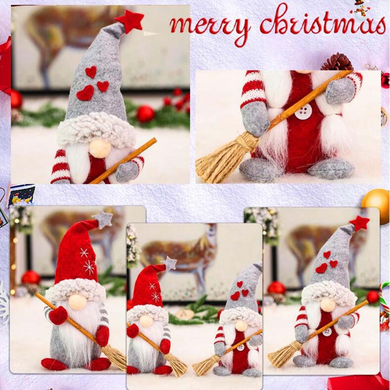 Zone Nice Swedish Gnome Đồ Chơi Quét Gnome Nhồi Bông Với Chổi Trang Trí Giáng Sinh
