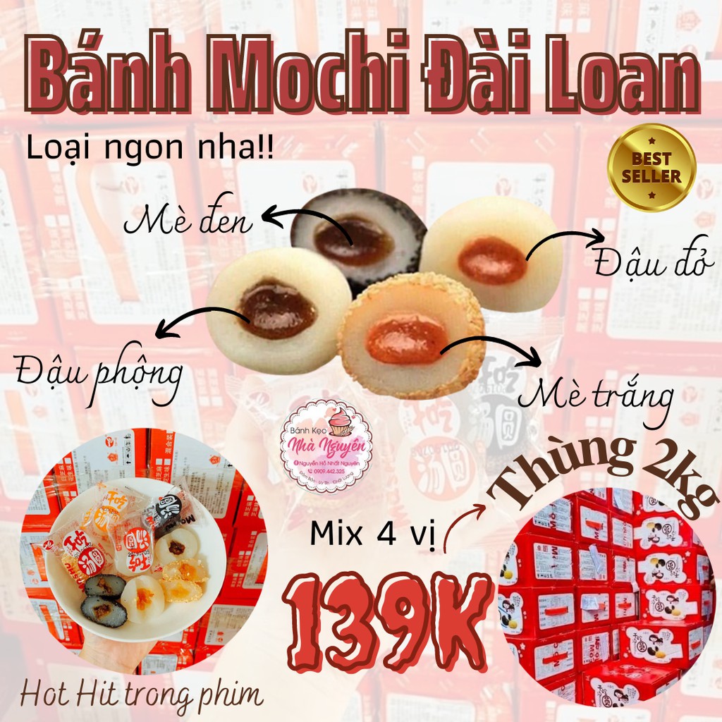 BÁNH MOCHI ĐÀI LOAN THÙNG 2KG