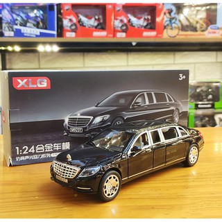 Mô trưng bày xe ô tô mercedes maybach s600 tỉ lệ 1:24 hãng xlg màu đen