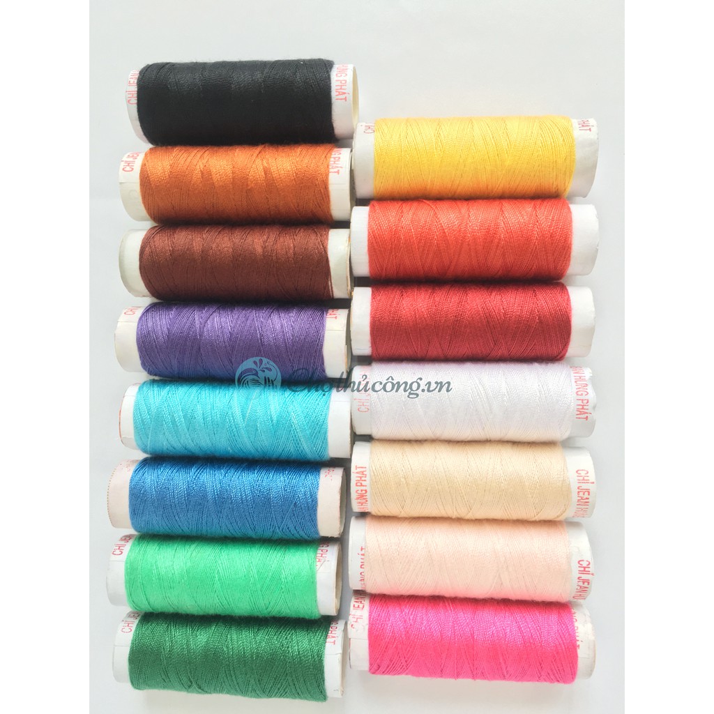 Chỉ may nhiều màu Hưng Phát - Chỉ may jean cuộn nhỏ - Chỉ may vải nỉ làm đồ handmade may vá