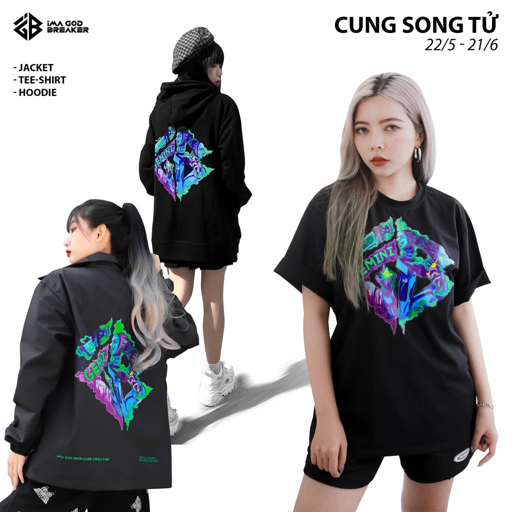 Áo Thun kiểu Unisex Cung Hoàng Đạo Song Tử  form rộng local brand iMA God Breaker (iGB-Gemini Tee)