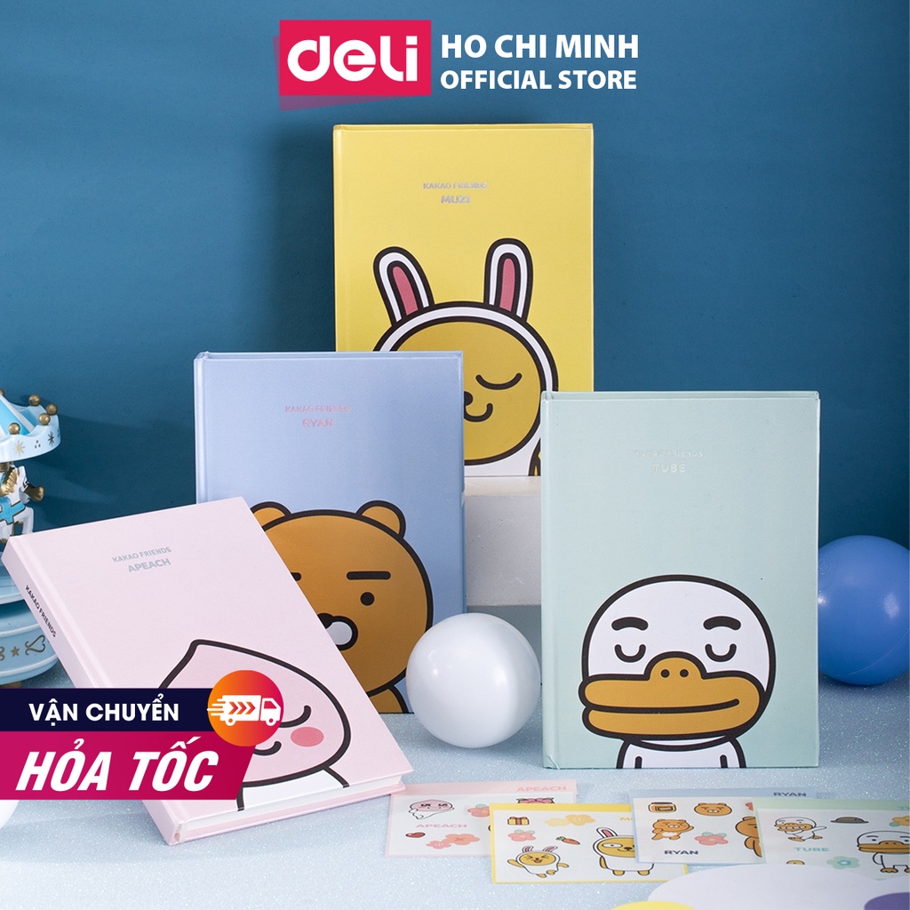 [Mã LIFEDELI20K5 giảm 20K đơn 0Đ] Sổ tay ghi chép Deli x Kakao Friends -112 trang -giấy 80g -Khổ 180x130mm-SZ030