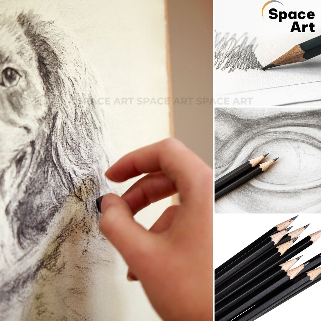 Bút chì đen mỹ thuật drawing RENAISSANCE Thái Lan HB-6B